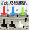 Golf Rubber Tees Value 6 Pack with 6 Plastic Tees 3 1/4 Inch, Driving Range Tee Easy to Find Stable Durable for Golf Mats Turf Practice, Mixed Size 1.5