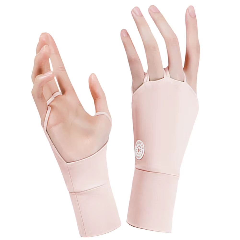 Women Protector Golf Gloves Cool Breathable Sun UV Protector Golf Glove Hollow Palm Elastic for Outdoor Practice
