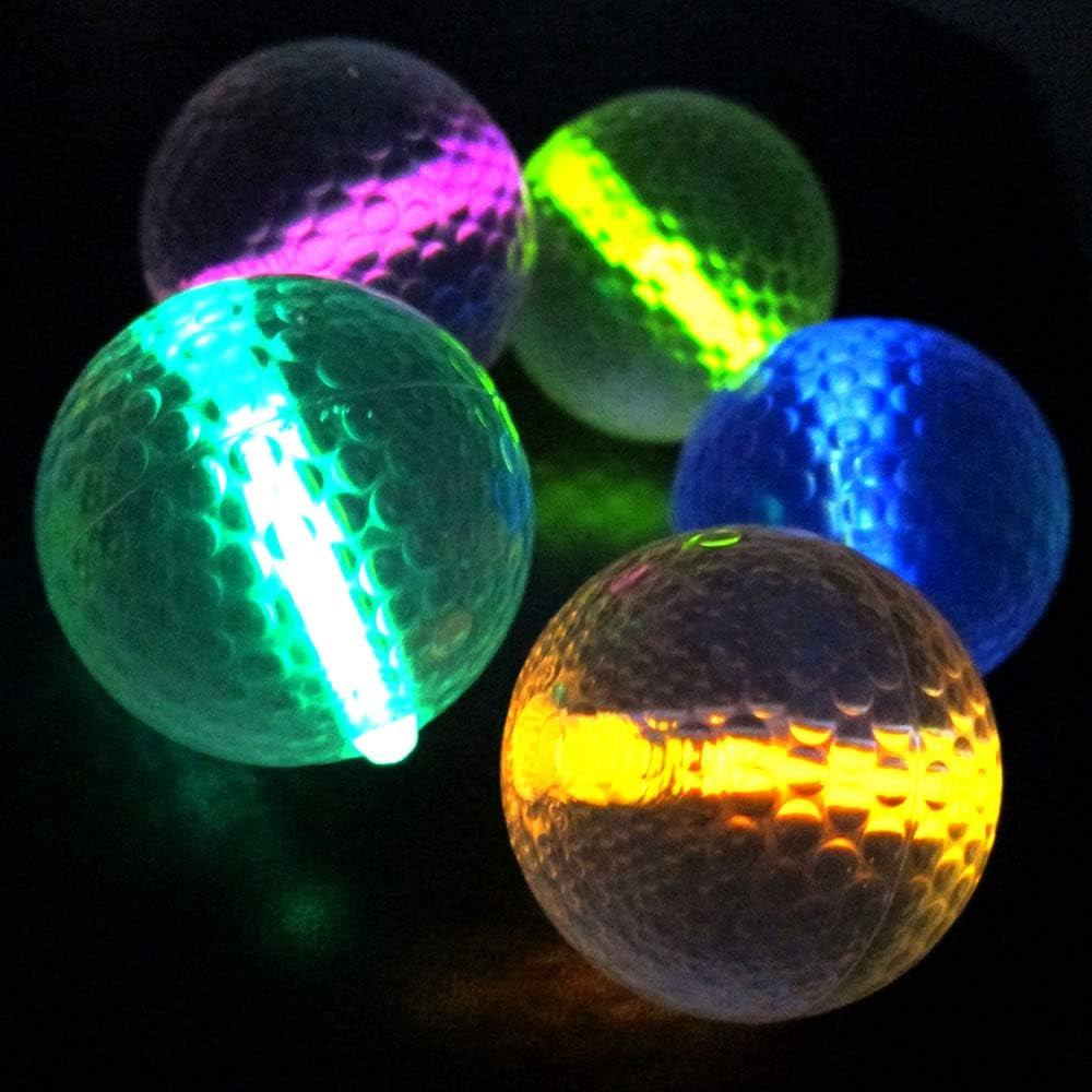 Glow Golf Balls (Set of 20) - Night Golf with Glow Stick Inserts (Assorted)