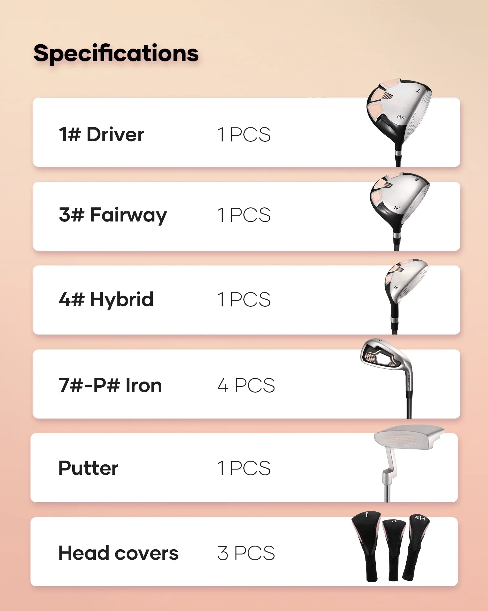 Complete Golf Club Set, 12-Piece, Right Handed, Unisex, with Stand Bag and Headcovers