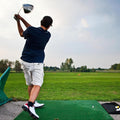 Golf Rubber Tees Value 6 Pack with 6 Plastic Tees 3 1/4 Inch, Driving Range Tee Easy to Find Stable Durable for Golf Mats Turf Practice, Mixed Size 1.5