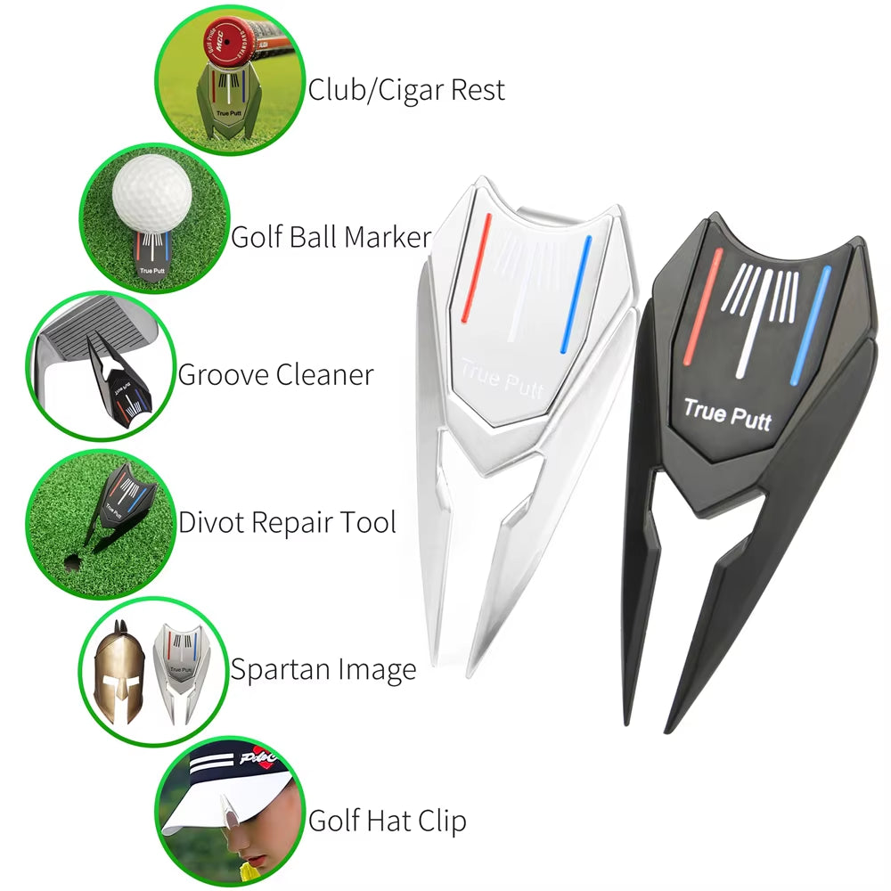 Golf Divot Repair Toll with Magnetic Three-Line Aimingball Marker Lovely Gift