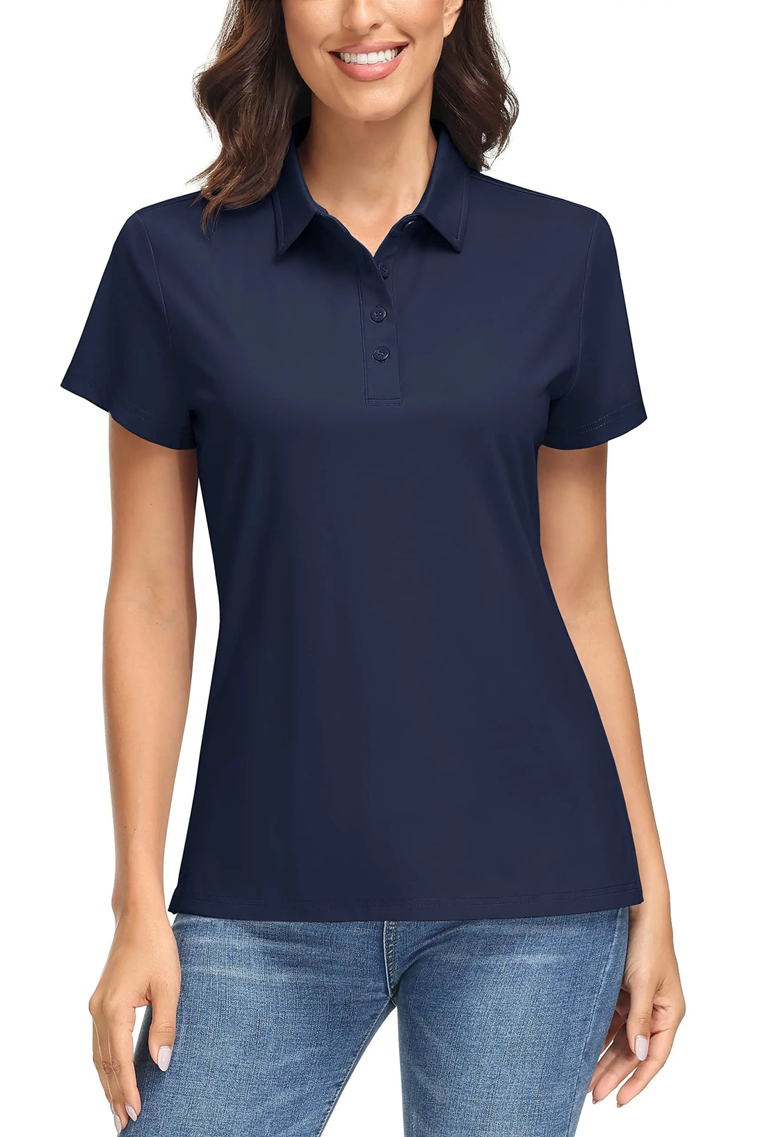 UPF50+ UV Protection Quick Dry Polo T-Shirts Womens Summer Short Sleeve Golf Sports Tee Shirts Breathable Workout Tops