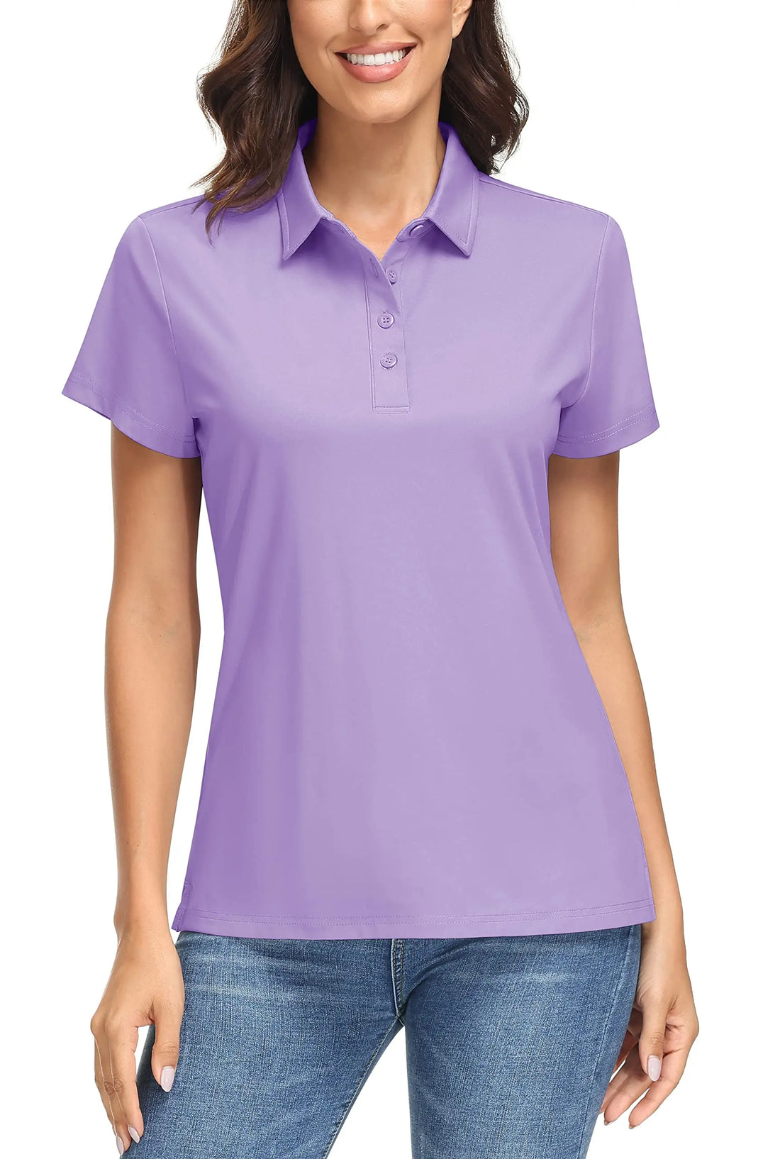 UPF50+ UV Protection Quick Dry Polo T-Shirts Womens Summer Short Sleeve Golf Sports Tee Shirts Breathable Workout Tops
