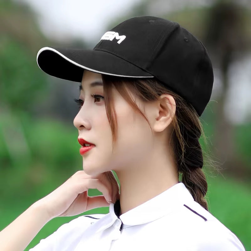 Golf Caps Adjustable Hats Outdoor Sport Cycling Hiking Cap for Men Women Windproof Travel Cotton Cap Black White Hat MZ018