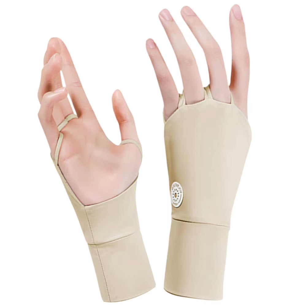 Women Protector Golf Gloves Cool Breathable Sun UV Protector Golf Glove Hollow Palm Elastic for Outdoor Practice